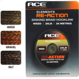ACE RE-ACTION SINKING BRAID HOOKLINK WEED 25LB 20MT