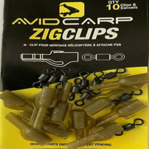 AVID CARP ZIG CLIPS 10 CLIPS + 10 QUITAVUELTAS