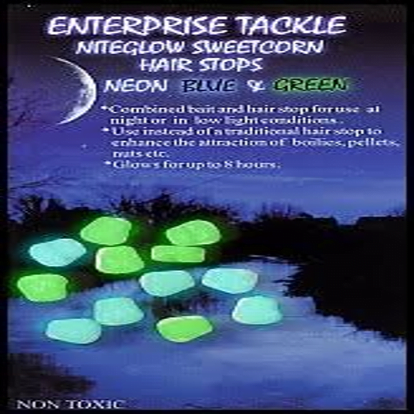 ENTERPRISE-MAIZ-HAIR-NEON Enterprise Tackle Imitación Maíz Pop-up Niteglow Corn Hair Stop Neon Blue & Green