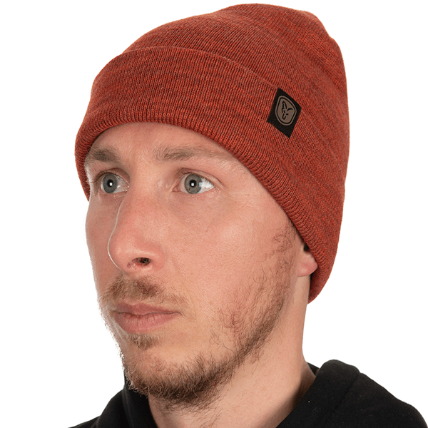 FOX BEANIE BURNT ORANGE MARL