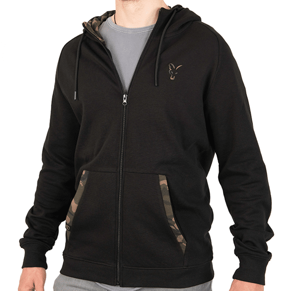 FOX-PULLOVER FOX LIGHTWEIGHT ZIPPED HOODY BLACK/CAMO