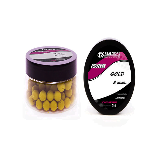 MINI-BOILIES-REAL-GOLD Mini Boilies Real Drops 8mm Gold