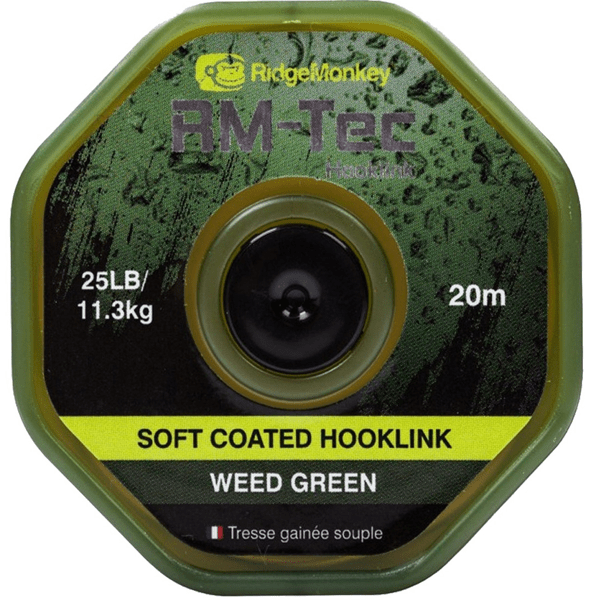 RIDGEMONKEY-SOFT-COATED RidgeMonkey RM-Tec Soft Coated Hooklink Weed Green