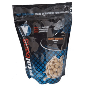 VITAL BAITS NUTTY CRUNCH WHITE BOILIE 18MM 1KG