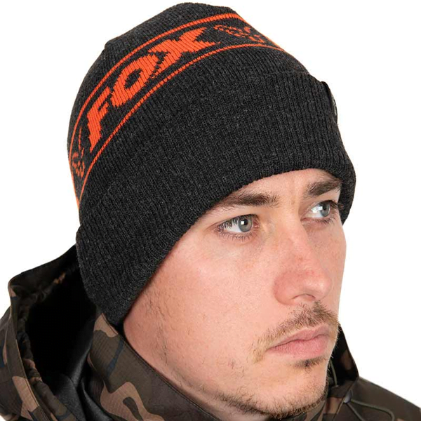 gorro fox beanie orange black