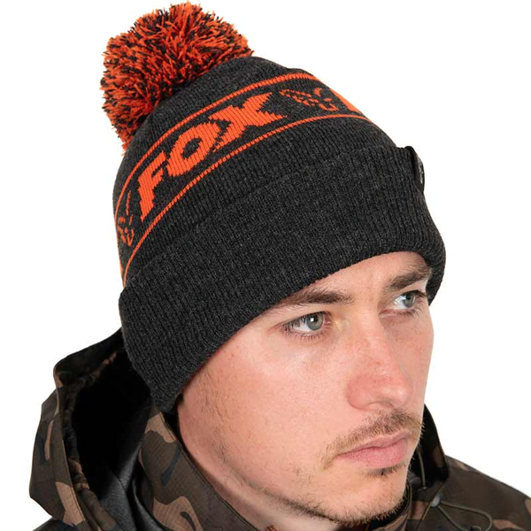 gorro fox bobble hat black/orange