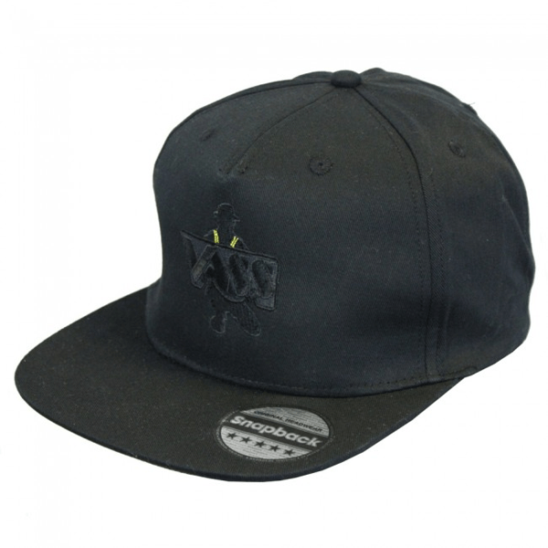 Vass Snapback Fishing Cap Black With Black/grey Camo Peak