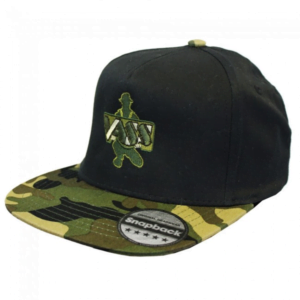 Vass Snapback Fishing Cap Black With Camo Peak