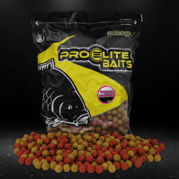 PRO ELITE CLASSIC BOILIES BANANA 20MM 8KG Pro Elite Baits Natural Food Boilies Banana-Strawberry 20mm 8kg